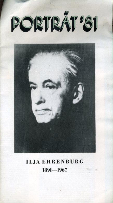 Buch, Regina:  Porträt `81. Ilja Ehrenburg 1891-1967. 