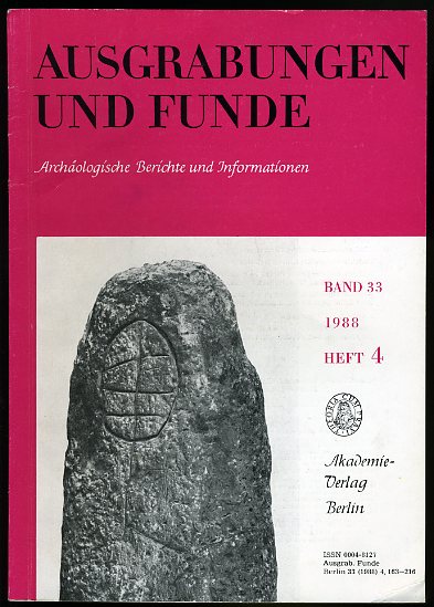   Ausgrabungen und Funde. Archäologische Berichte und Informationen. Bd. 33 (nur) Heft 4. (Sachsen-Anhalt Heft) 