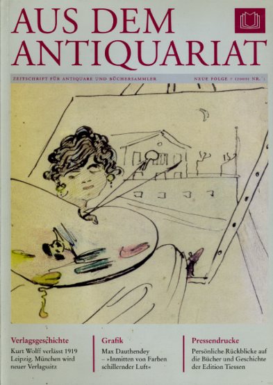   Aus dem Antiquariat. Zeitschrift für Antiquare und Büchersammler. Neue Folge 7. 2009. Nr. 1. 