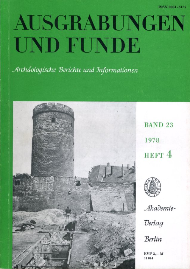   Ausgrabungen und Funde. Archäologische Berichte und Informationen. Bd. 23 (nur) Heft 4. (Sachsen-Anhalt Heft) 