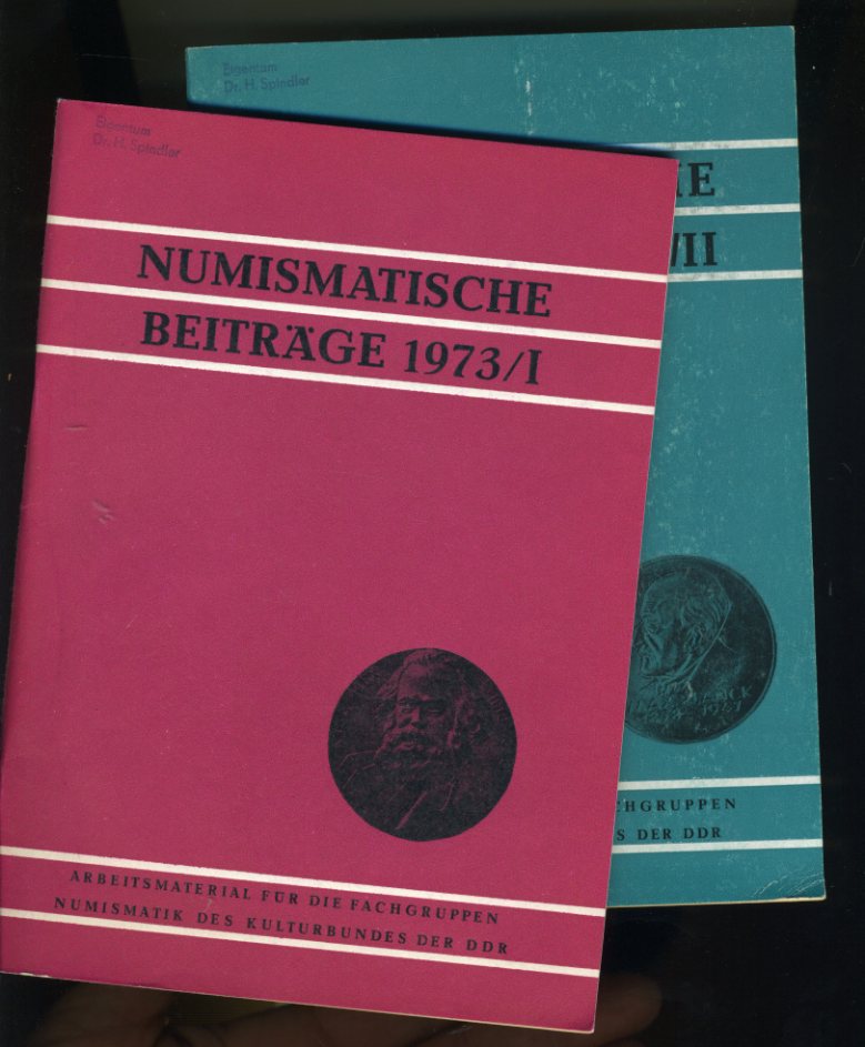   Numismatische Beiträge, Jahrgang 1973 in 2 Heften. Arbeitsmaterial für die Fachgruppen Numismatik des Kulturbundes der DDR. 