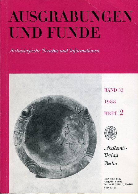   Ausgrabungen und Funde. Archäologische Berichte und Informationen. Bd. 33 (nur) Heft 2. (Brandenburg Heft) 