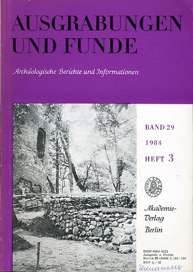   Ausgrabungen und Funde. Archäologische Berichte und Informationen. Bd. 29 (nur) Heft 3. (Mecklenburg-Heft) 