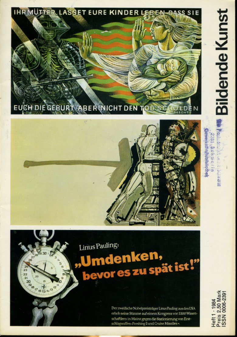   Bildende Kunst. Verband Bildender Künstler der Deutsche Demokratischen Republik (nur) Heft 1, 1984. 
