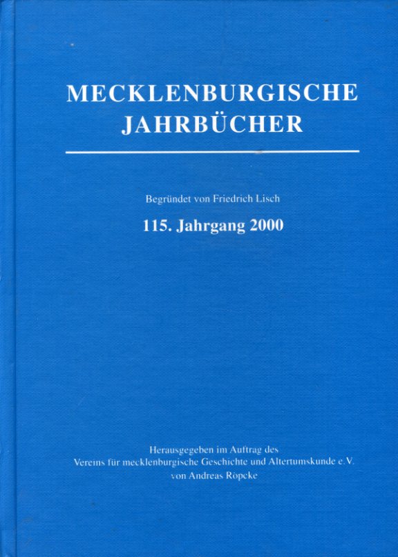 Röpke, Andreas (Hrsg.):  Mecklenburgische Jahrbücher 115. Jahrgang 2000. 