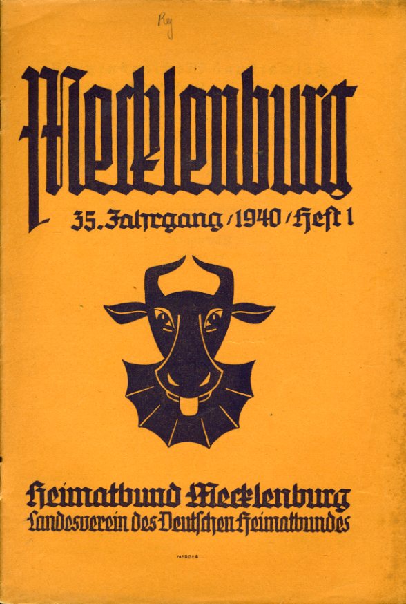   Mecklenburg. Zeitschrift des Heimatbundes Mecklenburg. 35. Jg. (nur) Heft 1. 