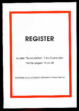 Schoknecht, Jutta Maria:  Register zu den Rundbriefen 1 - 3 und den Mitteilungen (des Bezirksarbeitskreises für Ur- und Frühgeschichte Neubrandenburg) 4 - 38. 