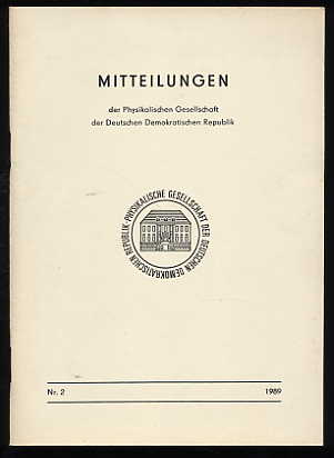   Mitteilungen der Physikalischen Gesellschaft der DDR Nr. 2. 