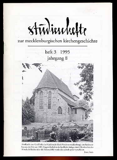 Hebert, Jürgen (Hrsg.):  Studienhefte zur mecklenburgischen Kirchengeschichte Jg. 8 (nur) Heft 3. 