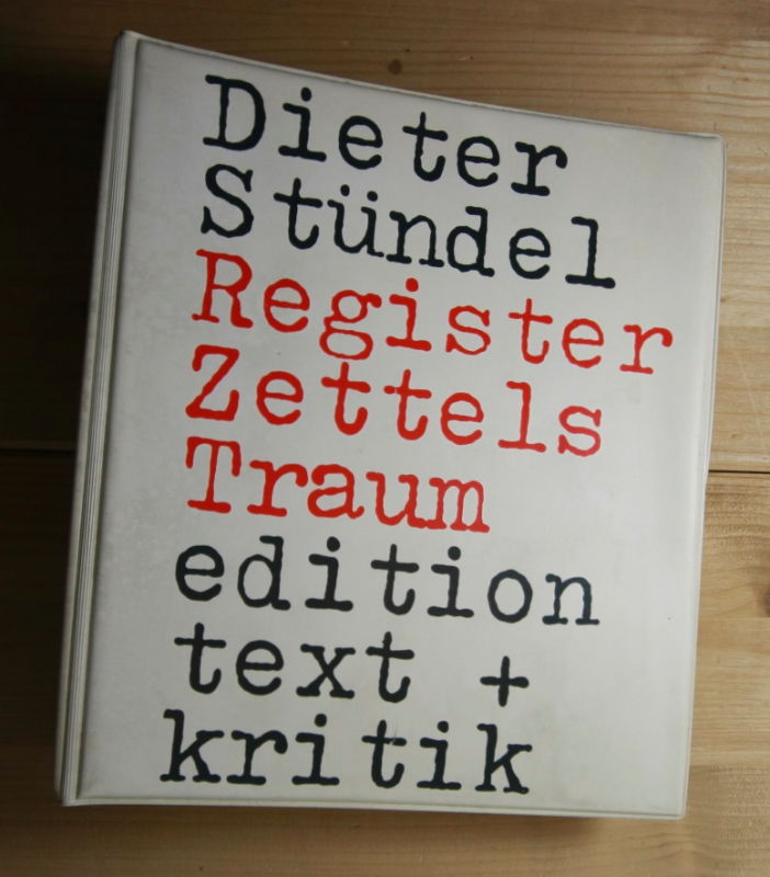 Stündel, Dieter  Register Zettels Traum. 