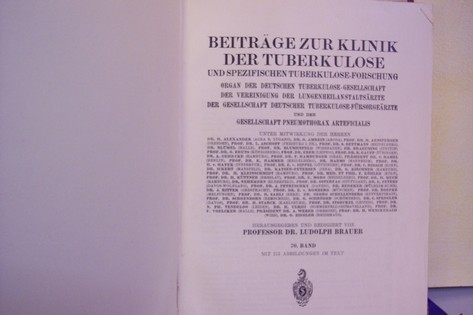 Brauer, Ludolph:  Beiträge zur Klinik der Tuberkulose.  70.Band. 