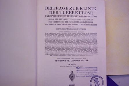 Brauer, Ludolph:  Beiträge zur Klinik der Tuberkulose.  74.Band 
