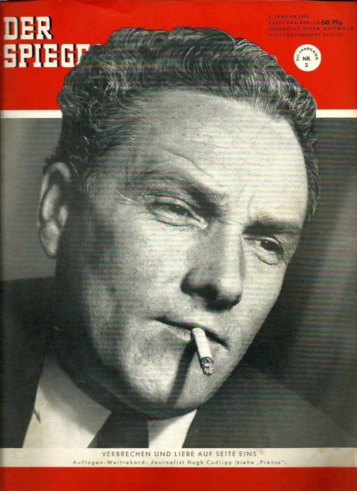 Augstein, Rudolf (Hrsg.)  Der Spiegel. 8. Jahrgang / Heft Nr. 2: 6. Januar 1954 (Titelthema/-foto: Journalist Hugh Cudlipp / "Presse") 