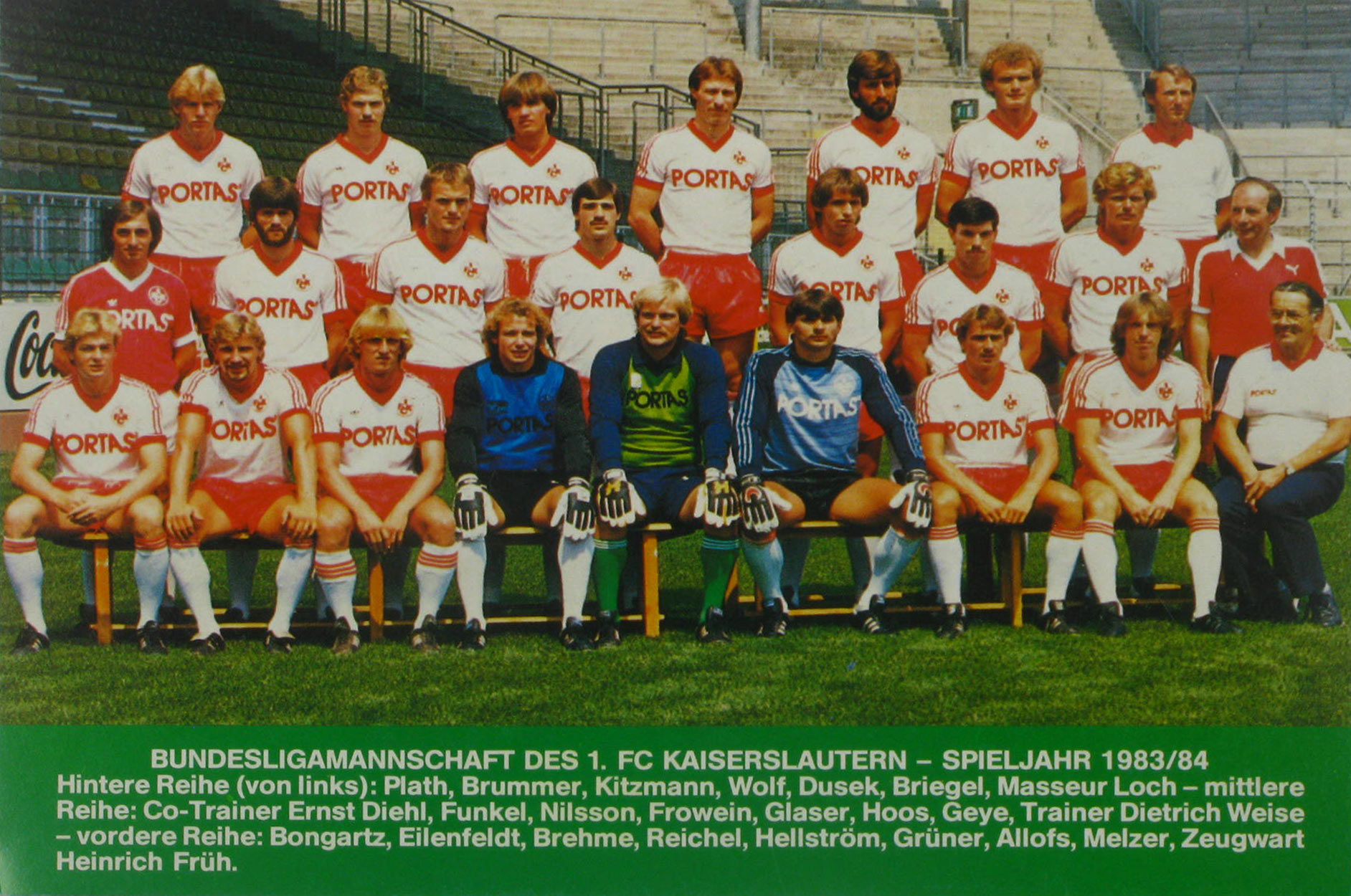   Mannschaftskarte 1. FC Kaiserslautern (Saison 1983/84) 