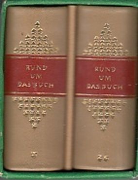 Knobloch, Heinz:  Rund um das Buch. 2 Bände. (Minibuch in Leder) 