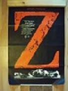   Original Filmplakat (Film-Plakat / Poster) (Abenteuer): Z. (Hauptrolle: Yves Montand, Irene Papes u. Jean Louis Trintignant) Farbiges Orig.-Filmplakat ca. 84 x 59 cm. 