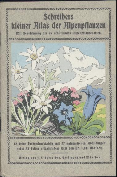 Schreibers Kleine Atlanten - Maisch, Karl  Schreibers kleiner Atlas der Alpenpflanzen. Mit Bezeichnung der zu schützenden Alpenpflanzenarten. 