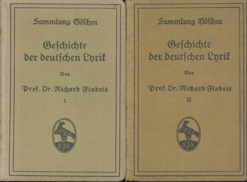 Findeis, Richard  Geschichte der deutschen Lyrik. 2 Bände. 