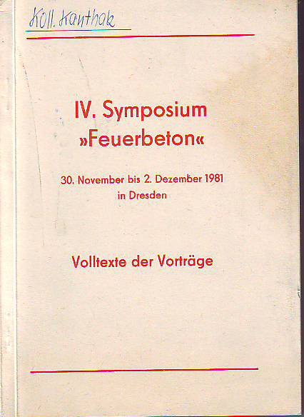    Feuerbeton. IV. (internationales) Symposium. 