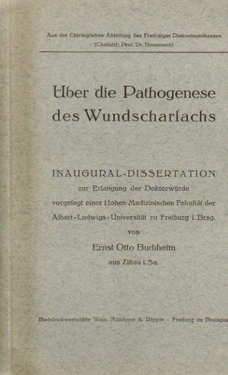 Ernst Otto Buchheim  Über die Pathogenese des Wundscharlachs, 