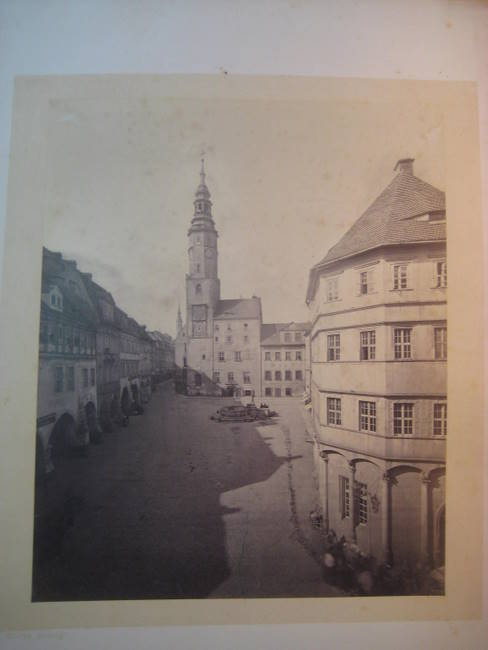 Wilde, F. (Friedrich) photogr.  Görlitz Altstadt mit Kirche und Bürgerhäusern 
