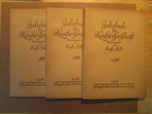 Pall, Ernst (Hg.)  Jahrbuch für Kunstwissenschaft Jg. 1928 Heft 1-4 in 3 Heften 