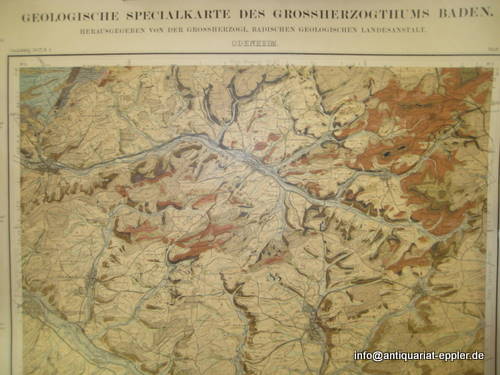 Grossherzoglich-Badischen, Geologischen Landesanstalt (Hg.)  Geologische Specialkarte des Grossherzogthums Baden (Blatt Odenheim) 