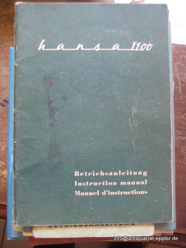 Goliath Werk  Hansa 1100 (Betriebsanleitung / Instruction Manual / Manuel d`instructions) 