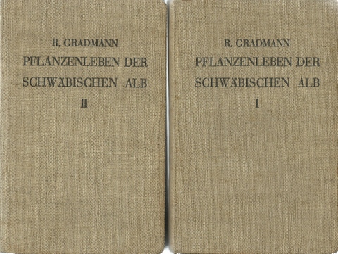 Gradmann, Robert  Das Pflanzenleben der Schwäbischen Alb I+II (I. Band: Pflanzengeographische Darstellung. II. Band: Nachschlagebuch. Hrsg. Schwäbischer Albverein) 