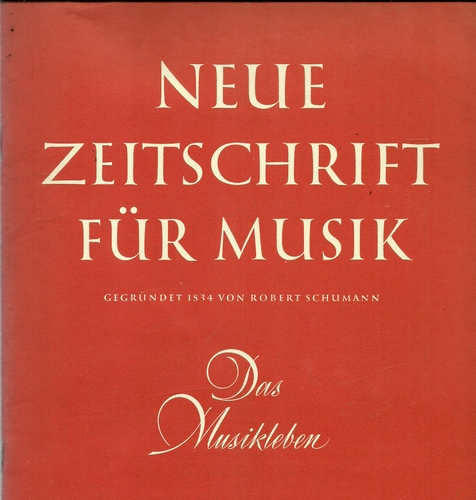 Thomas, Ernst und Karl Amadeus Hartmann  NZ / Neue Zeitschrift für Musik Nr. 1/1960 