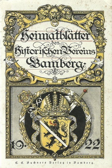 Historischer Verein Bamberg (Hg.)  Heimatblätter für das Jahr 1922 (= 3. Jg.) 