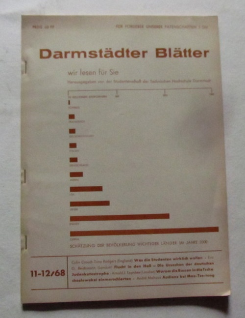 Studentenschaft der Technischen Hochschu  Darmstädter Blätter - wir lesen für Sie .... Heft 11-12 / 1968 