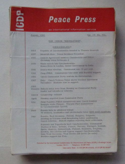 ICDP  Peace Press Vol. IV, No. VII (An international information service) 