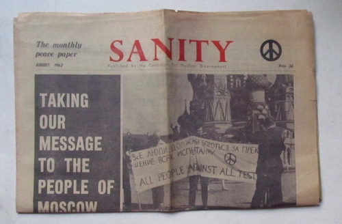 CND  SANITY August 1962 (The monthly Peace paper) 