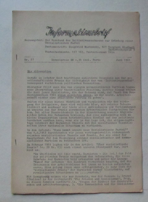 Markowski, Siegfried  Informationsbrief Nr. 27 