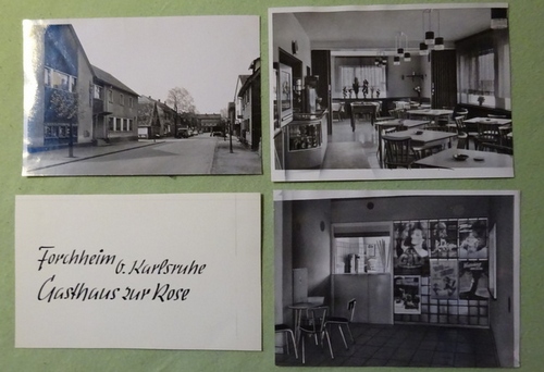 Meyer, Walter (Karlsruhe)  3 s/w Fotografien und 4 Negative v. Forchheim 30.4.1963 (Gasthaus Zur Rose , Innenraum, Kino (u.a. El Cid, Tom und Jerry Plakate zu sehen) 