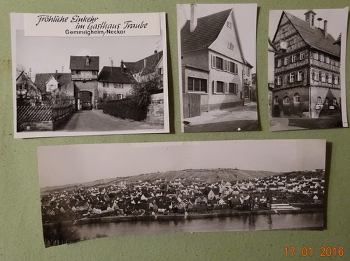 Meyer, Walter (Karlsruhe)  4 s/w Fotografien und 4 Negative v. Gemmrigheim v. 15.12.1967 (Gasthaus Traube, Gesamtansicht) 