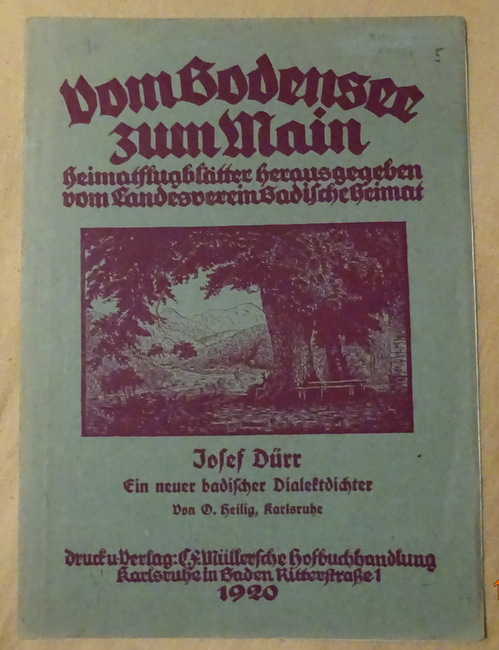 Heilig, O.  Josef Dürr (Ein neuer badischer Dialektdichter) 