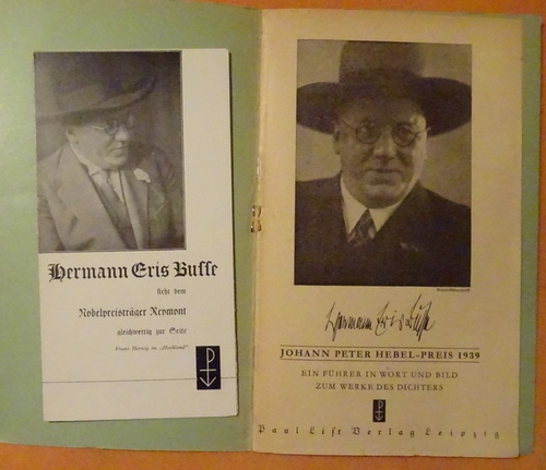 Busse, Hermann Eris  Ein Führer in Wort und Bild zum Werk des Dichters (Johann Peter Hebel-Preis 1939) 