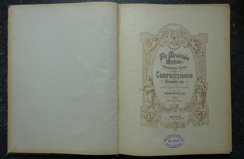 Mendelssohn-Bartholdy, Felix  Sämmtliche Werke. Compositionen für Pianoforte solo (7 Stücke) (mit Fingersatz versehen von Theodor Kullak) 