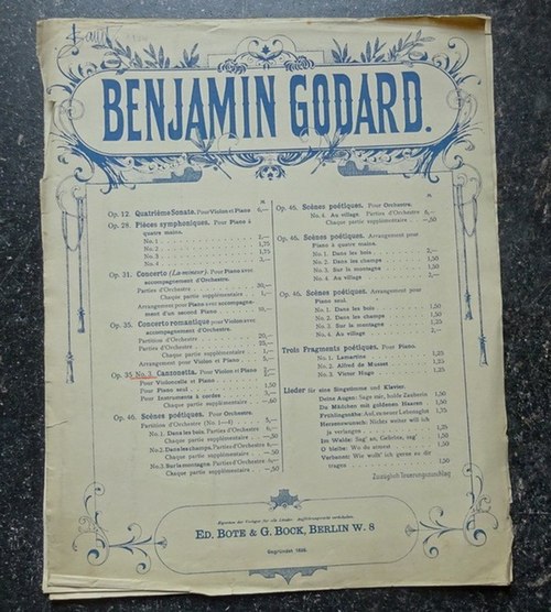 Godard, Benjamin  Canzonetta Op. 35 No. 3 (Pour Violon et Piano) 