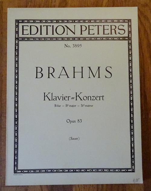 Brahms, Johannes  Klavier-Konzert B-dur / B major / Si majeur Opus 83 (Für Klavier und Orchester mit Begleitung eines zweiten Klaviers hg. v. Emil von Sauer) 
