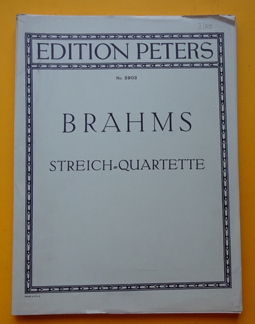 Brahms, Johannes  Quartette für 2 Violinen, Viola und Violoncello Opus 51 1+2, 67 (Hg. v. Gewandhaus-Quartett) 