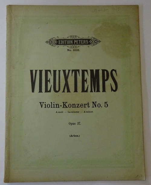 Vieuxtemps, Henri  Violin-Konzert No. 5, Opus 37 / 5me Grand Concerto en la Mineur pour Violon avec acc. de Piano (A-moll - la mineur - A minor) 