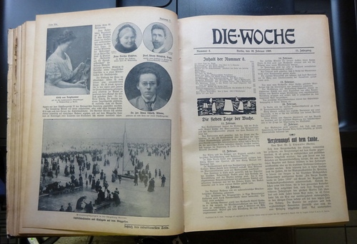 ohne Autor  3 Bände / Die Woche. Moderne illustrierte Zeitschrift. Band I, (Heft 1-26) vom 1. Januar bis 26. Juni 1909 (= 11. Jg.) 