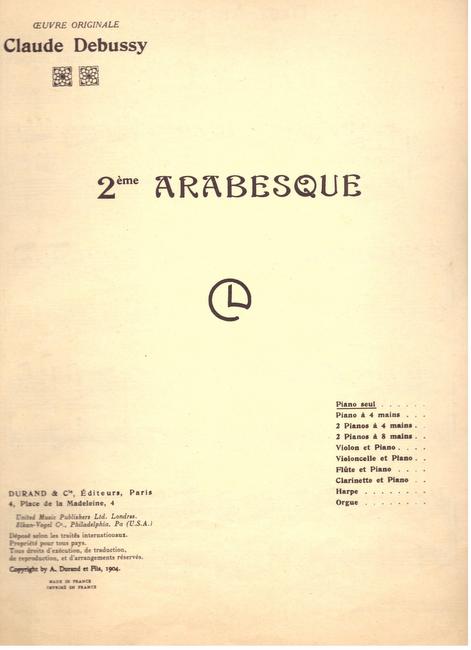 Debussy, Claude  2eme Arabesque (Piano seul) 