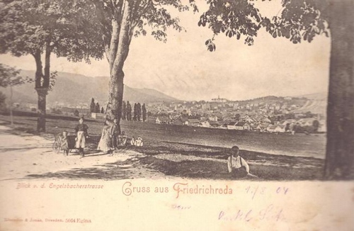   Ansichtskarte Gruss aus Friedrichroda. Blick von der Engelsbacherstrasse 