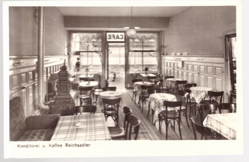   Ansichtskarte Konditorei u. Kaffee Reichsadler. Rüdesheim am Rhein (Inh. Alfred Haag) 