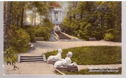   Ansichtskarte Schwetzingen Schloßgarten (Meerweibchen und Apollotempel) 