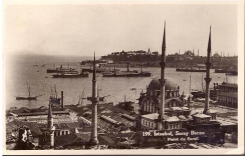   Ansichtskarte AK Istanbul. Saray Burnu. Point du Sarai (Karte von der American Embassy in Istanbul an eine Frau Sitzler) 